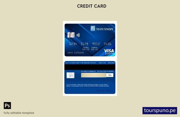 lista para imprimir plantilla de tarjeta de firma bancaria de USA State Street C